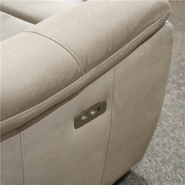 Двойной реглайнер Obernburg, серый,  электрическая регулировка, H105cm L 105-165cm W189cm, высота сиденья 51cm