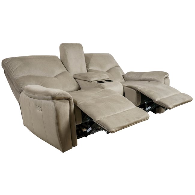 Двойной реглайнер Obernburg, серый,  электрическая регулировка, H105cm L 105-165cm W189cm, высота сиденья 51cm