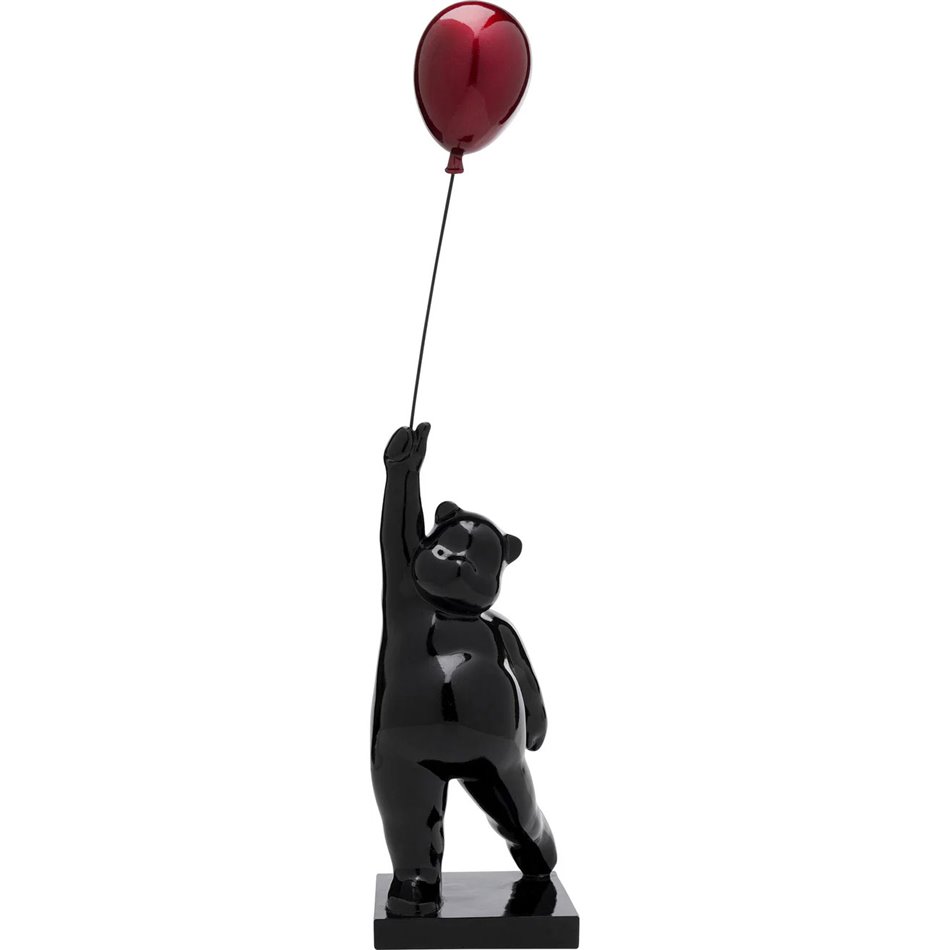 Deco figurine Balloon Bear, black/red, H74x16x16cm