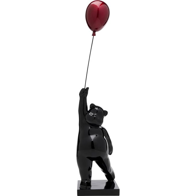 Deco figurine Balloon Bear, black/red, H74x16x16cm