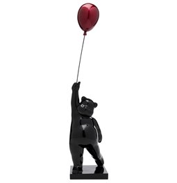 Deco figurine Balloon Bear, black/red, H74x16x16cm