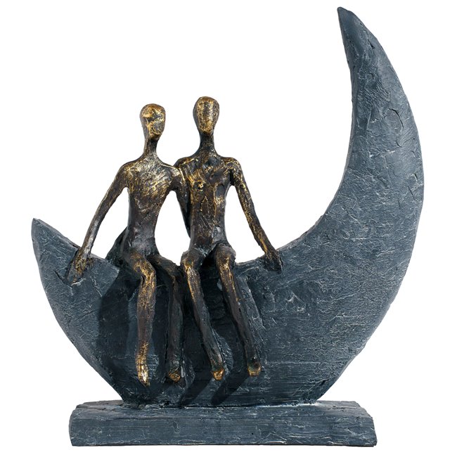 Декоративная фигурка Couple motif, серый/бронзовый цвет, H23x8x21cm