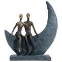 Декоративная фигурка Couple motif, серый/бронзовый цвет, H23x8x21cm