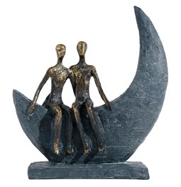 Декоративная фигурка Couple motif, серый/бронзовый цвет, H23x8x21cm