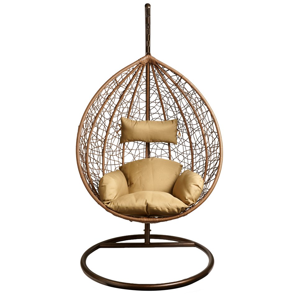 Подвесное кресло Gabro gold, золото/кофе цвет, H195cm, D105cm