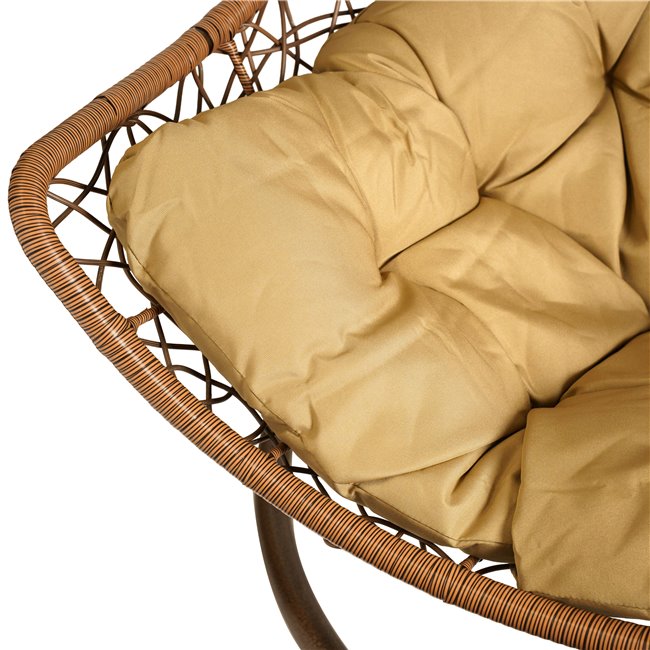 Hanging chair Moon I gold, gold/coffee color, H195cm, D95cm