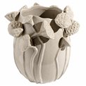 Vase Lotus, beige, stoneware, H26.5x25.5x26.5cm