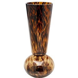 Vase Caramel, brown, glass, H35cm, D16cm