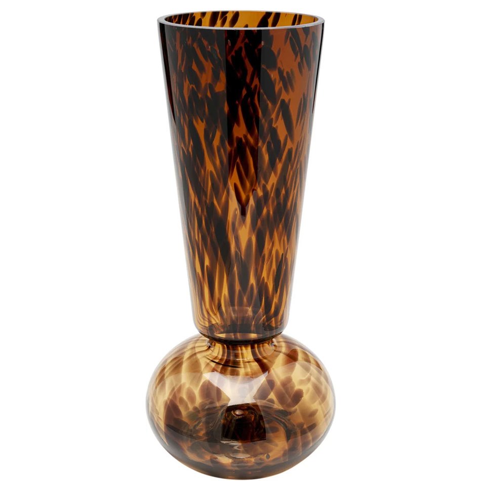 Vase Caramel, brown, glass, H35cm, D16cm