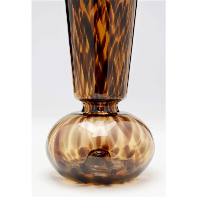 Vase Caramel, brown, glass, H35cm, D16cm