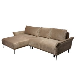 Corner sofa Weluis S, left side, sleeping function, Sorisso 05, H85x255x164cm, seat height 47cm
