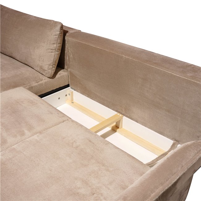 Угловой диван Weluis S, левая сторона, раскладной, Sorisso 05, H85x255x164cm, высота сиденья 47cm