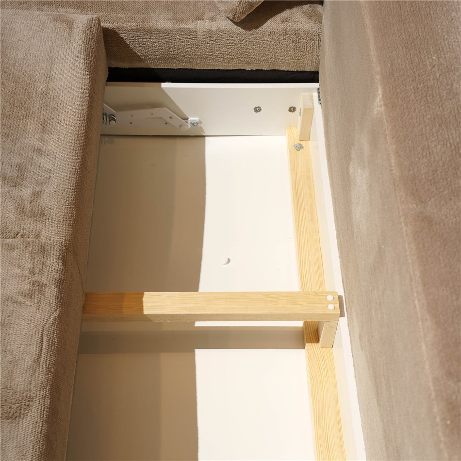 Угловой диван Weluis S, левая сторона, раскладной, Sorisso 05, H85x255x164cm, высота сиденья 47cm