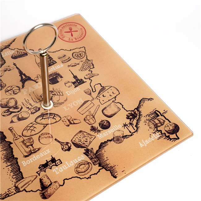 Поднос для подачи сыра MAP OF FRANCE, стекло, H18x30x30cm 
