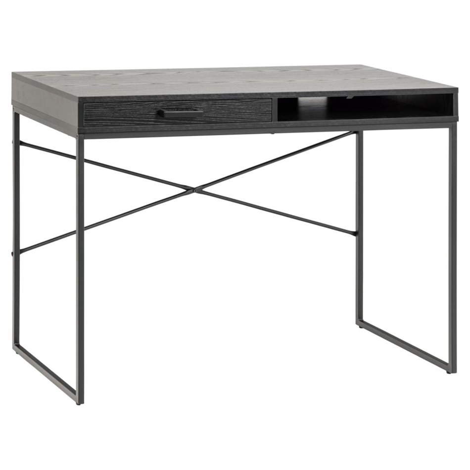 Office table Seaford, gray, MDF/metal, H75x110x45cm