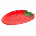 Trinket dish Strawberry, red/green, ceramic, 21.5x17.5cm H2cm