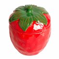 Декоративная посуда с крышкой Strawberry, красный/зеленый, керамика, H13.5cm, D10cm