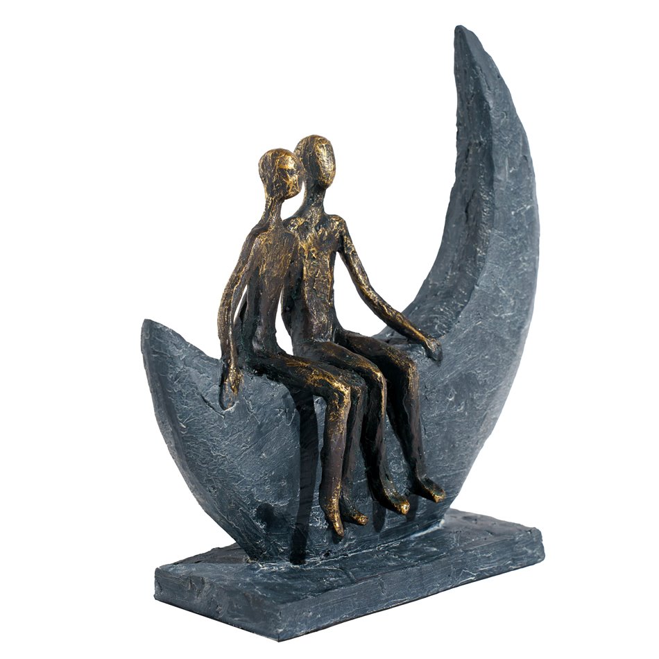 Декоративная фигурка Couple motif, серый/бронзовый цвет, H23x8x21cm