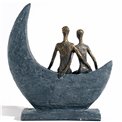 Декоративная фигурка Couple motif, серый/бронзовый цвет, H23x8x21cm