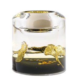 Candle holder Candela Smart, gold color, glass, H8cm, D7cm