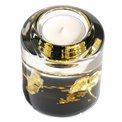 Candle holder Candela Smart, gold color, glass, H8cm, D7cm