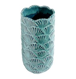 Vāze, zila/zaļa, keramika, H27cm, D14cm