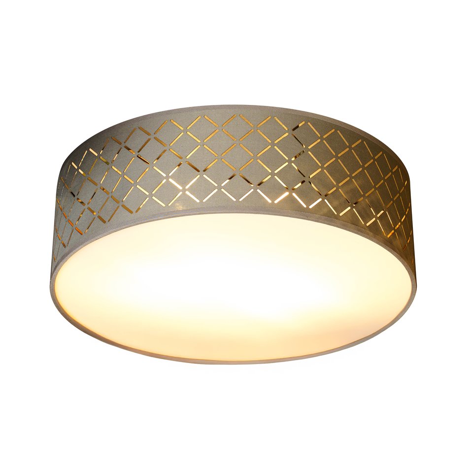 Ceiling lamp Moivre, taupe/white, H12.5cm, D38cm, E27x3 40W(MAX)