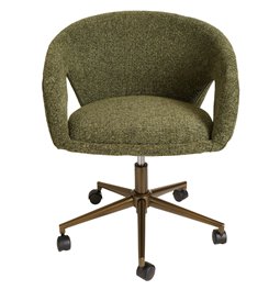 Office chair Zivilino, green/bronze, H70-79.5x62.5x59.5cm, seat height 44-54cm