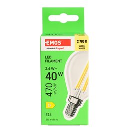 Spuldze LED silti balta, E14 3.4W, 470lm, 2700K, H8x4.5x4.5cm