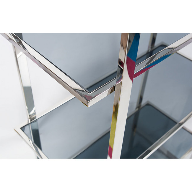 Plaukts Edendorf, sudrabots, tonēts stikls, 81x40x200cm
