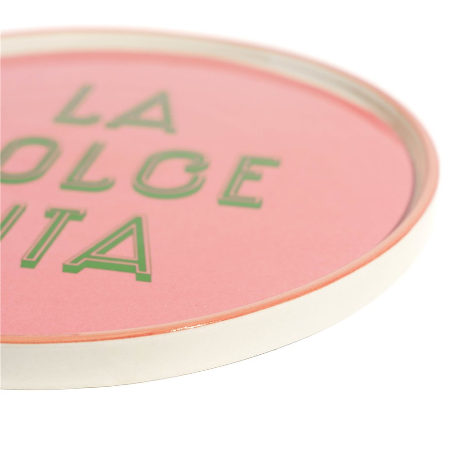 Plate La Dolce Vita pink, stoneware, D25.5cm H1.5cm