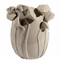 Vase Lotus, beige, stoneware, H26.5x25.5x26.5cm