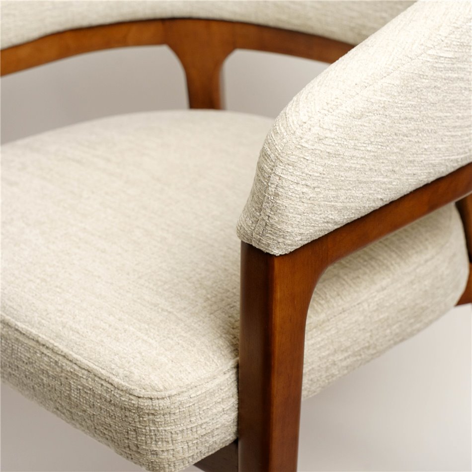 Dining chair Otta, 4 white/brown, H77x51x49cm, seat height 47.5cm