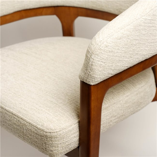 Dining chair Otta, 4 white/brown, H77x51x49cm, seat height 47.5cm