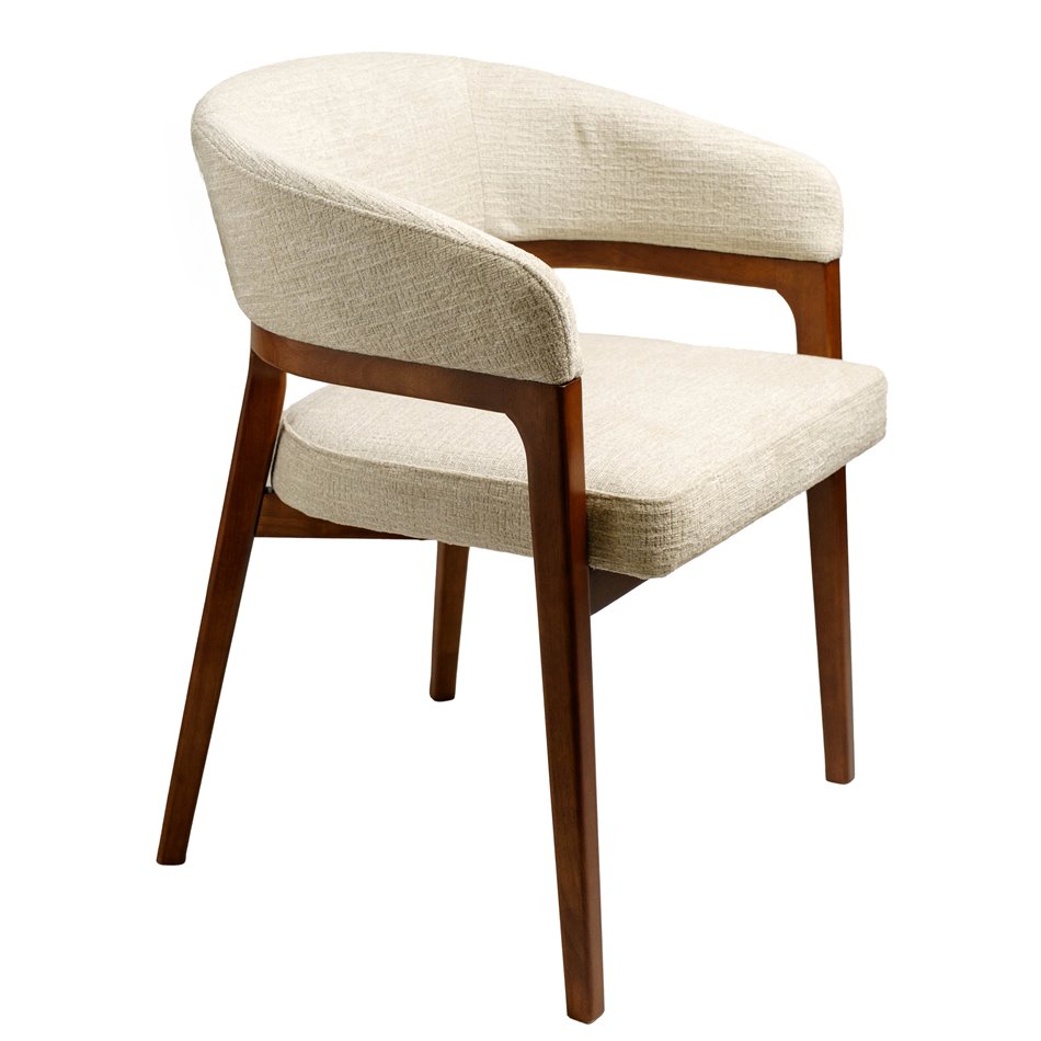 Dining chair Otta, 4 white/brown, H77x51x49cm, seat height 47.5cm