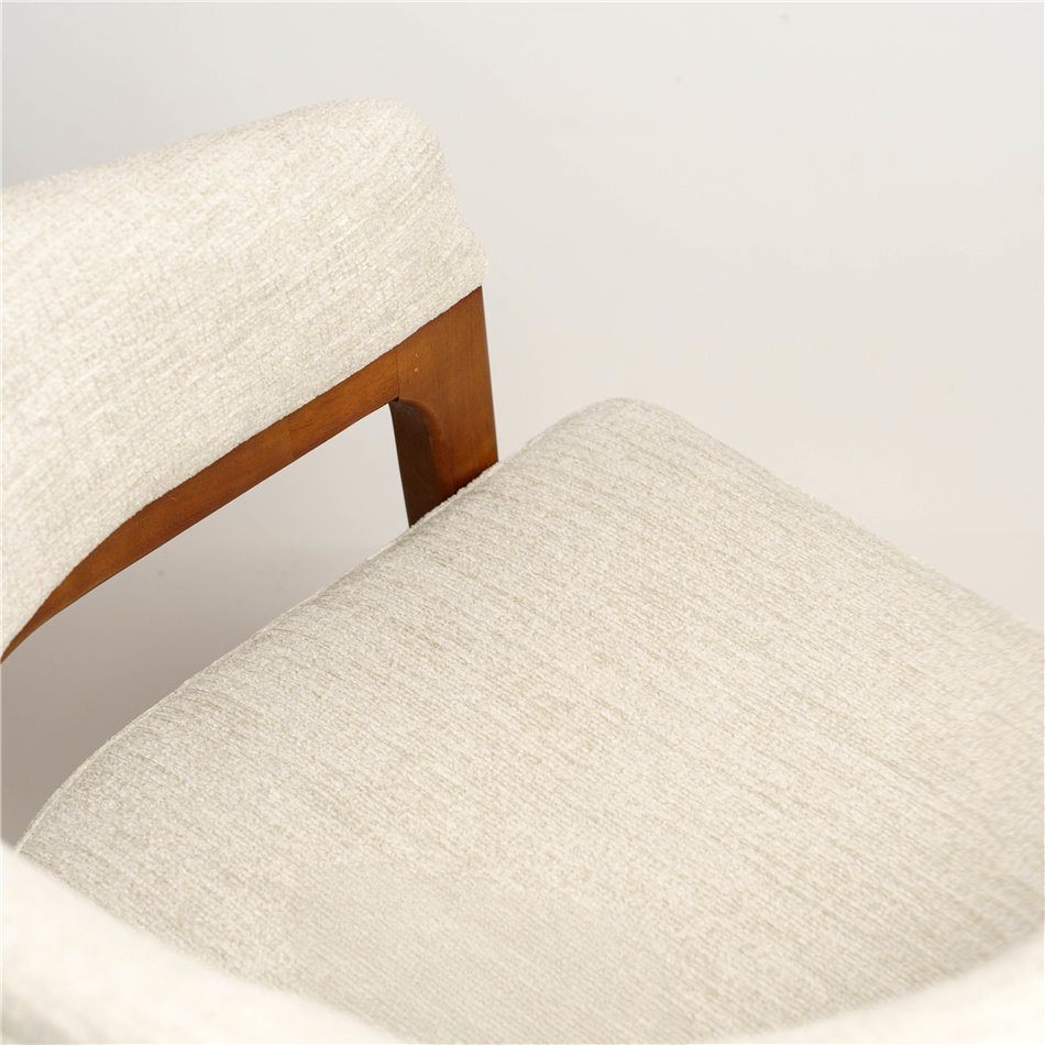 Dining chair Otta, 4 white/brown, H77x51x49cm, seat height 47.5cm