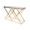Console table Eden, toned glass/golden, 120x40x78cm