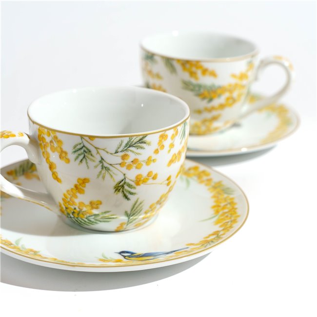 Чашка с блюдцем Mimosa, 240ml, H7cm, D16.4cm, комплект из 2 шт.