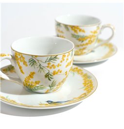 Чашка с блюдцем Mimosa, 240ml, H7cm, D16.4cm, комплект из 2 шт.