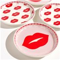 Plate set 4 Twist Match Red, D9.9cm H1.9cm, set of 4 pcs.