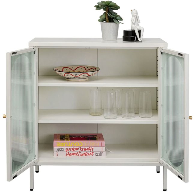 Комод Naxos, белый, металл/стекло, H90x80x35cm