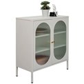 Комод Naxos, белый, металл/стекло, H90x80x35cm