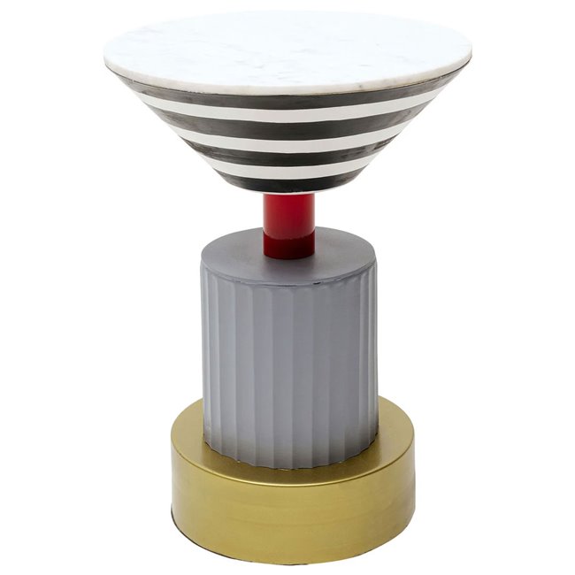 Side table Memphis Soft, marble/metal, D35cm H48cm