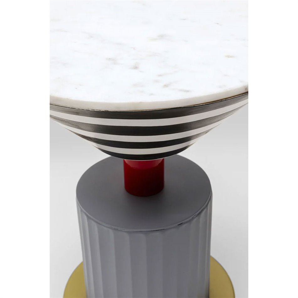 Side table Memphis Soft, marble/metal, D35cm H48cm