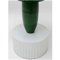 Side table Memphis, green/white, marble/metal, D40cm H48cm