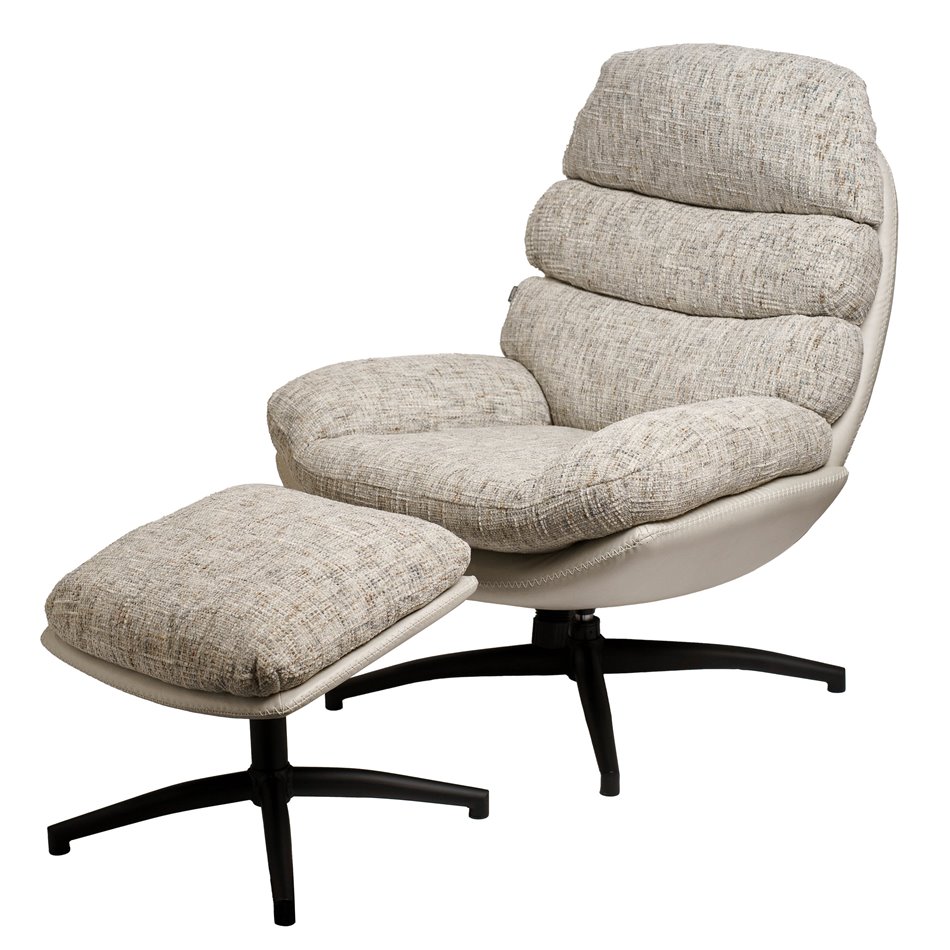 Кресло для отдыха Vincento с пуфиком, H100x92x79cm, высота сиденья 47cm