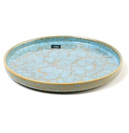 Plate Scratch Blue, brown/blue, porcelain, D20cm H2.3cm