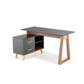 Desk Hergio, anthracite/wotan oak pattern, chipboard, H78x60-90x134-210cm 