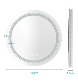 Wall mirror Hover 80,, aluminium/glass, D80x3.7cm