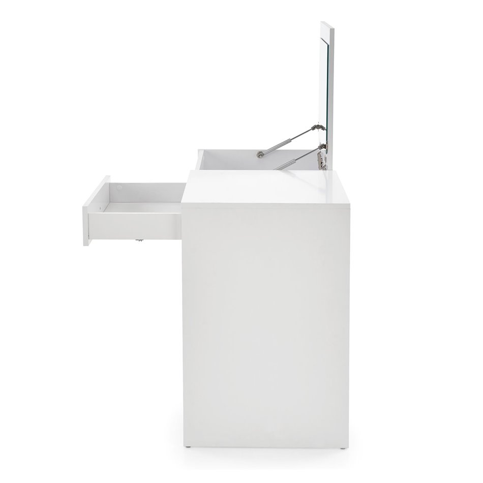 Dressing table Hegan, white, chipboard/glass, 120x50cm, H76cm 
